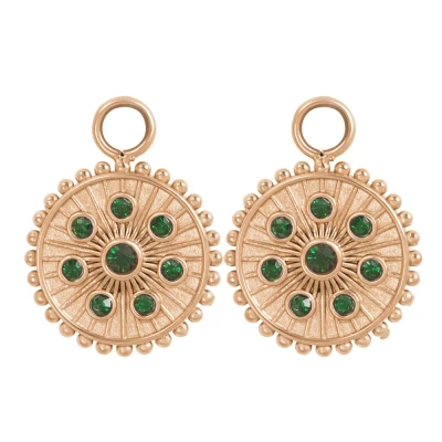 Afbeelding van Midnight Emerald iXXXi Hoop Charms Rosé