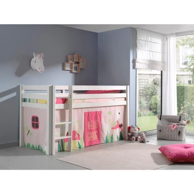 Afbeelding van Halfhoogslaper Charlotte met bedtent Spring wit
