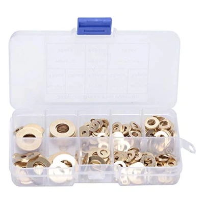 Afbeelding van 360 stks Fat Washer Messing Sluitringen Metalen Platte Spacer M2 M2.5 M3 M4 M5 M6 M8 M10 Pakking Ring Kit voor Afdichting Schroeven Ringen