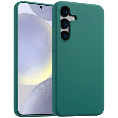 Afbeelding van Samsung Galaxy S24 Plus Hoesje Siliconen en TPU (zacht) Accezz Backcover/Softcase Donkergroen Telefoonhoesje Black Friday Deals