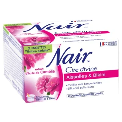 Afbeelding van NAIR Goddelijke was oksels en bikini met camelia bloesemextract, kan zonder strepen worden verwijderd, pot van 100 g + 2 doekjes &quot;perfecte afwerking&quot;
