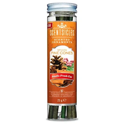 Afbeelding van Scentsicles Dennenappelfles met boomversiering, 6 stuks, Kerstmis