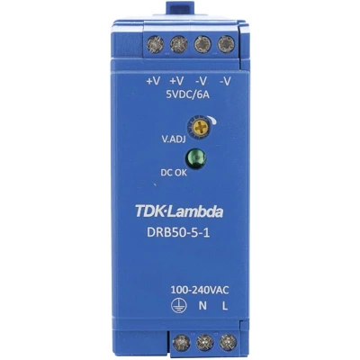 Afbeelding van TDK Lambda DRB50 5 1 DIN rail netvoeding V/DC 2.5 A 30 W Aantal uitgangen: x Inhoud: stuk(s)