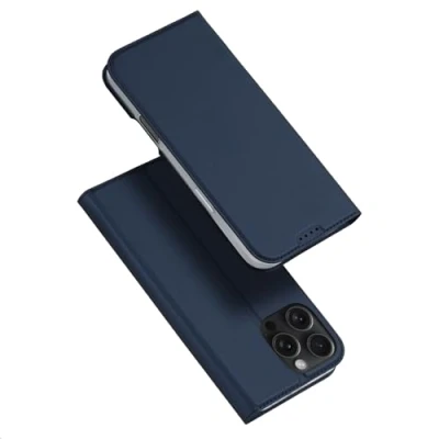 Afbeelding van Dux Ducis Skin Pro Series Hoesje Geschikt voor Apple iPhone 16 Max Book Case met Pasjeshouder Portemonnee Standaard Blauw
