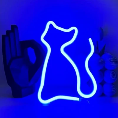 Afbeelding van UExnkj Y neon Cat Signs lichtreclame kat LED dier bord borden batterij of USB aangedreven voor kinderkamer woonkamer huwelijksfeest