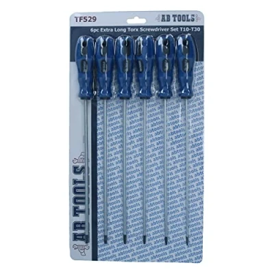 Afbeelding van Extra Lange Torx Star Schroevendraaier Set T10 T30 Schroevendraaiers Lengte 250mm 6st