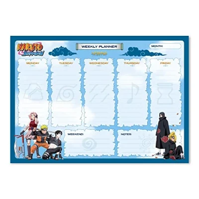 Afbeelding van Grupo Erik A4 Weekplanner Naruto Bureauplanner met 54 afscheurbare vellen Tafelkalender