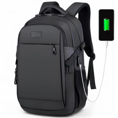 Afbeelding van Gofun Rugzak 35L 15,6 inch Waterafstotend &amp; Anti diefstal USB aansluiting Rugtas Schooltas Laptoptas Zwart