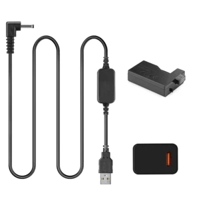 Afbeelding van ACK E5 Mobile Power oplader USB kabel LP Dummy batterij DR DC koppeling + 5V3A adapter voor Canon EOS 450D 500D 1000D XS XSi T1i
