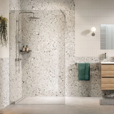 Afbeelding van Inloopdouche Sealskin Pure Type A3 120x200 cm Helder Glas Antikalk Zilver Hoogglans