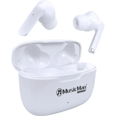 Afbeelding van Music Man BT X63 In Ear headset Bluetooth Stereo Wit Headset, Oplaadbox, Touchbesturing