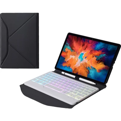 Afbeelding van Bluetooth Keyboard Case voor Lenovo Tab P11 Pro 11.5 inch hoes QWERTY Toetsenbord met verlichting Wit