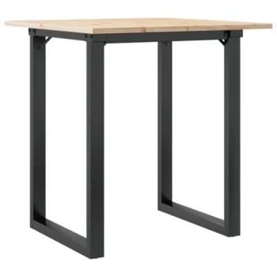 Afbeelding van vidaXL Eettafel O frame 60x60x75 cm massief grenenhout en gietijzer