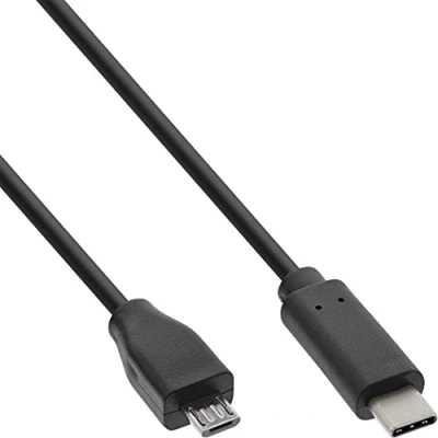 Afbeelding van USB Micro B naar C snellaadkabel USB2.0 tot 3A / zwart 0,50 meter
