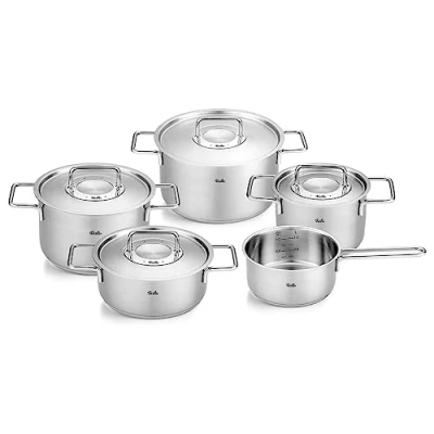 Afbeelding van Pannenset Fissler Pure Collection Met RVS Deksels (5 Delig)