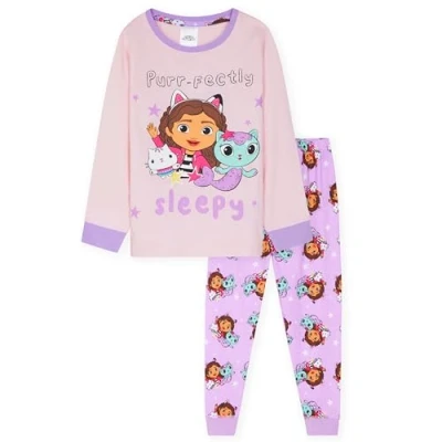 Afbeelding van Gabbys Dollhouse pyjama voor meisjes, mouw en enkelmanchetten, 2 7 jaar, delige lange pyjamaset, lila, 6 Jaren