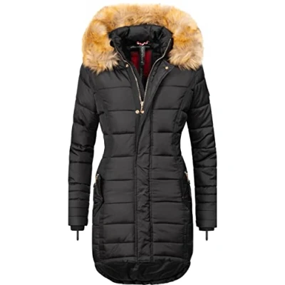 Afbeelding van Navahoo Papaya Warme gewatteerde winterjas voor dames, XS XXL, zwart, M