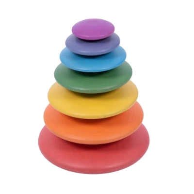 Afbeelding van Tickit Rainbow Wooden Buttons Houten speelgoed voor kinderen, Maat: One Size, Multicoloured