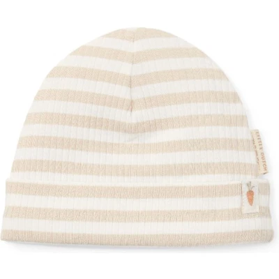 Afbeelding van Little Dutch Muts LDFEC24 Stripe Sand White Maat 44 56