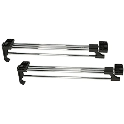 Afbeelding van KOTARBAU® Set van 2 uittrekbare kledingstangen, 350 mm, voor garderobekast, robuust, zilver
