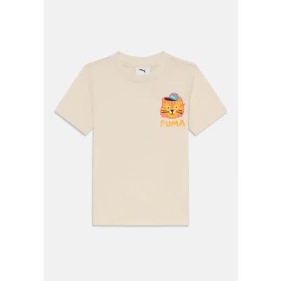 Afbeelding van Puma Moody CAT Graphic TEE Unisex Tshirt print voor kinderen, Maat: 110, Alpine snow