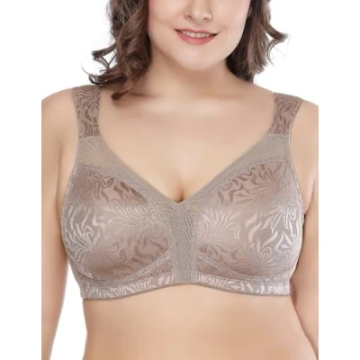Afbeelding van Deyllo Minimizer BH met volledige cup voor dames, zonder beugel, grote maat BH, klassiek (Toffee, 85C)