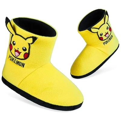 Afbeelding van Pokemon Jongens Slippers Boot Pikachu Bulbasaur Zachte Kinderen Schoenen Antislip Huisschoenen Anime Geschenken voor Jongens, Geel, 12 UK