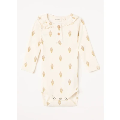 Afbeelding van Lil &#039;Atelier Meisjes NBFGavo ribgebreide romper in biologische katoenblend de kleur Creme, maat: 74