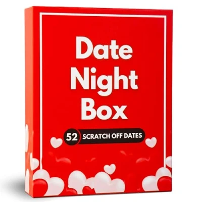 Afbeelding van date night Box: 52 Leuke en avontuurlijke scratch off ideeën voor koppels kaartspel echtgenoot, vrouw, vriend, vriendin romantisch cadeau verjaardag, jubileum, bruiloft