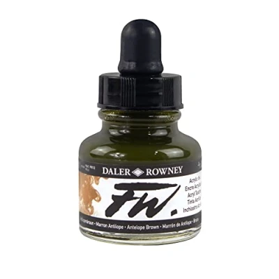 Afbeelding van Daler Rowney acryl verf FW acrylverf, 29,5 ml flessen, verschillende kleuren 29.5ml Antelope Brown