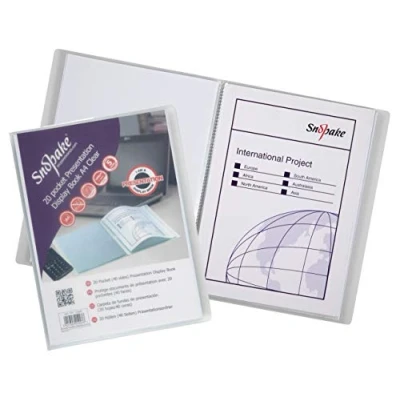 Afbeelding van Snopake A4 Presentatie Display Boek 20 Zakken Transparant [Pack van 1] Ref: 11951
