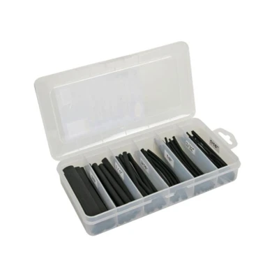 Afbeelding van VELLEMAN K/STB2G krimpkousenset zwart met binnenlijm 10 Cm 85 delen assortimentsdoos 143208