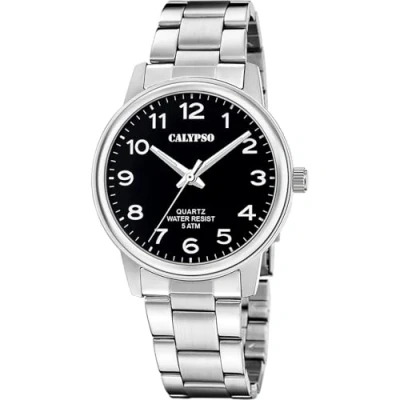 Afbeelding van CALYPSO Herenhorloge K5864/4 Basic behuizing van roestvrij staal 316L, zilverkleurig, Zwart