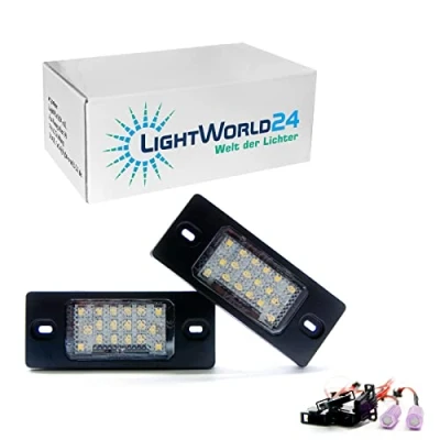Afbeelding van LIGHTWORLD24 LED kentekenplaatverlichting vervanging voor Golf 5 Pa ssat 3BG/B5 Touareg Tiguan Bo ra Cayenne Fabia 18 SMD 2 stuks