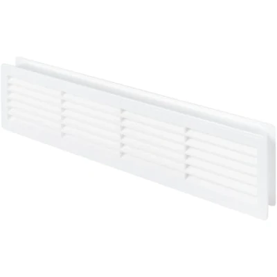 Afbeelding van Awenta Ventilatierooster kleur wit deur deurrooster T15 dubbelzijdig ondoorzichtig kunststof rooster 440 x 120 mm badkamer keuken om achteraf in te bouwen