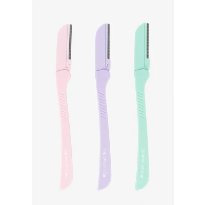Afbeelding van Brushworks Precisie Wenkbrauw Scheermes Pastel (Pack van 3)