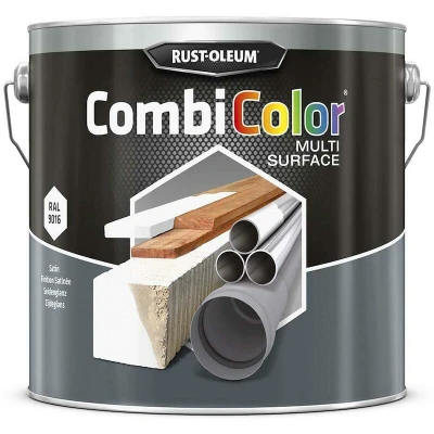 Afbeelding van rust oleum combicolor multi surface zijdeglans ral 9016 verkeerswit 2.5 ltr