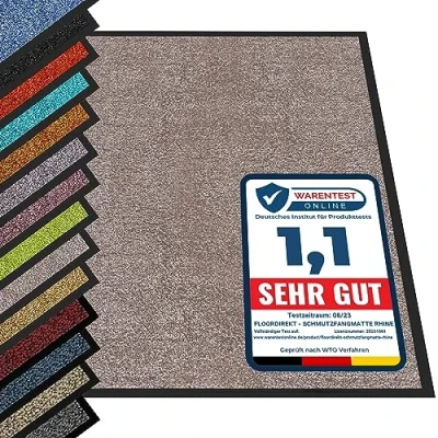 Afbeelding van etm® Schoonloopmat Voetmat in vele maten Deurmat/voetveger voor binnen en buiten Vinyl, Polyamide beige/rosé 120 x 180 cm