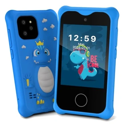 Afbeelding van dicop Pretend smartphone, 1080P 2.8 inch Digitale Camera met Touchscreen Voor 3 8 jaar Meisjes Jongens, Kindercamera Videocamera, Kerst Verjaardagscadeaus Speelgoed 32GB SD Kaart (Blauw)