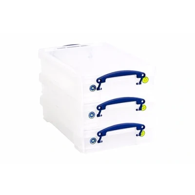 Afbeelding van Really Useful Box 3 x opbergdoos 4,0 liter voor A4 papier transparant