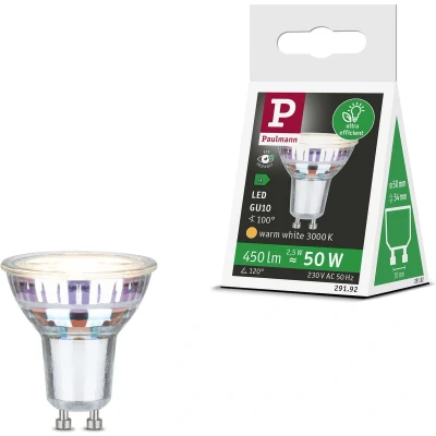 Afbeelding van Paulmann 29192 LED lamp Energielabel A (A G) GU10 2.5 W Warmwit (Ø x h) 50 mm 54 1 stuk(s)
