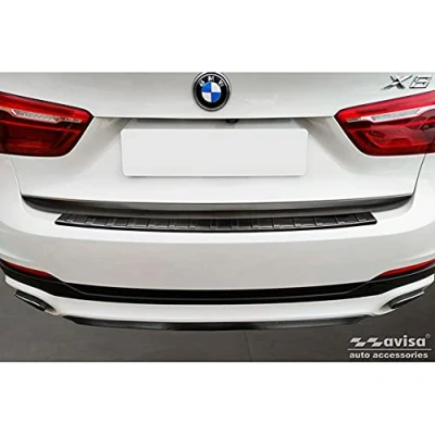 Afbeelding van Avisa Zwart RVS Achterbumperprotector voor BMW X6 F16 2014 2019 &#039;Ribs&#039; excl. M Pakket