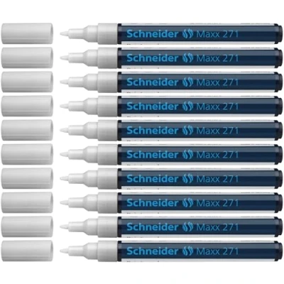 Afbeelding van lakmarker Schneider Maxx 271 1 2 mm wit doos met 10 stuks