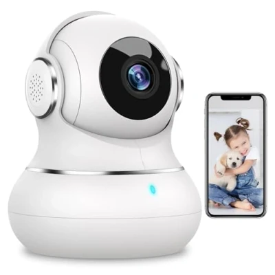 Afbeelding van litokam Little elf Indoor Camera 2K Pet Camera, Babyfoon met APP gestuurd, Smart Motion &amp; AI huildetectie, tweerichtingsaudio, 360 beveiligingscamera voor binnen IR nachtzicht, werkt Alexa