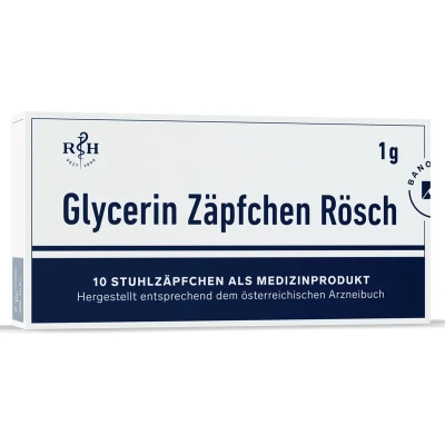 Afbeelding van Rösch &amp; Handel Glycerine Zetpillen 1 gr. 10 stuks verpakking
