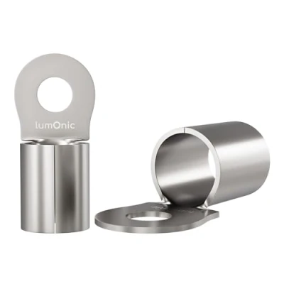Afbeelding van Lumonic 10x krimpklemmen kaal 70 95mm² I M10 ongeïsoleerd kabelschoenen M10, buiskabelschoen 70mm2 95mm2 oogje, krimpconnector