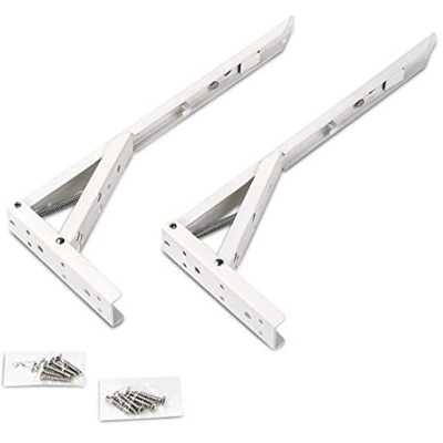 Afbeelding van 1 paar SOTECH klapconsoles, staal massief, wit, 341,5 x 136 20,5 mm Draagvermogen: 55 kg (per set)