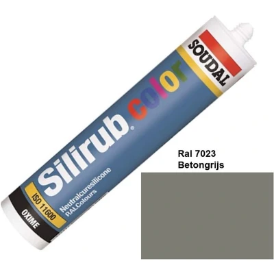 Afbeelding van Soudal Silirub Color Siliconenkit Betongrijs Ral 7023 300 ml 114170
