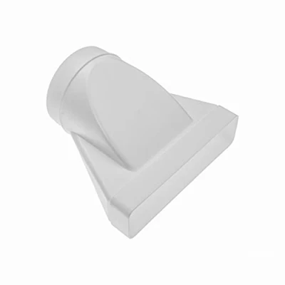 Afbeelding van Vent Systems Acrylonitril butadieen styreen, 220 x 55 mm, adapter, rechthoekige buisconnector voor ronde buis 125 mm verbinding. Ventilatiesysteem, verwarmen, koelen.