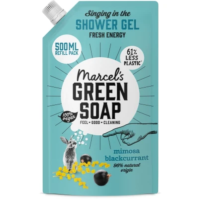 Afbeelding van Marcel&#039;s Gr Soap Showergel Mimosa &amp; Black Currant Navul, 500 ml